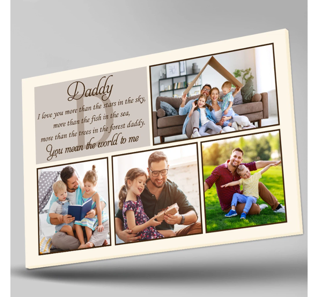 Poster, Canvas - Personalized Father's Day Dad Father Dad Collage Dad Jc895 Print Framed Wall Art