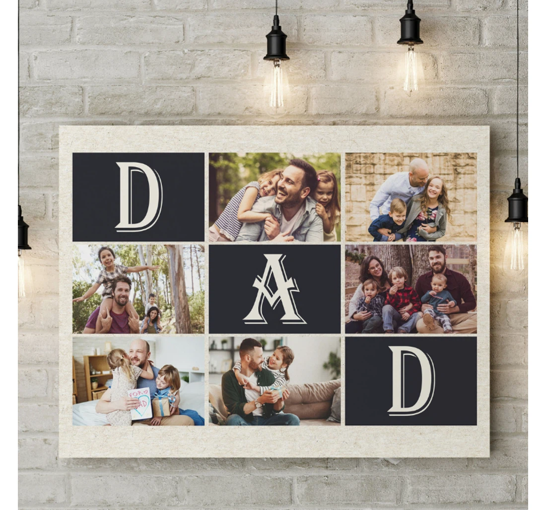 Poster, Canvas - Personalized Dad Collage Sentiment Father Father's Day Dad Jc900 Print Framed Wall Art