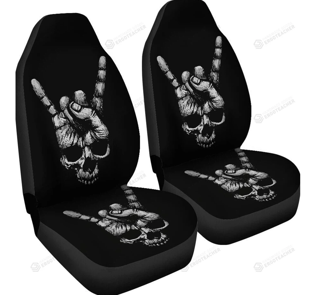 Skull Heavy Metal Universal Front Car Seat Cover