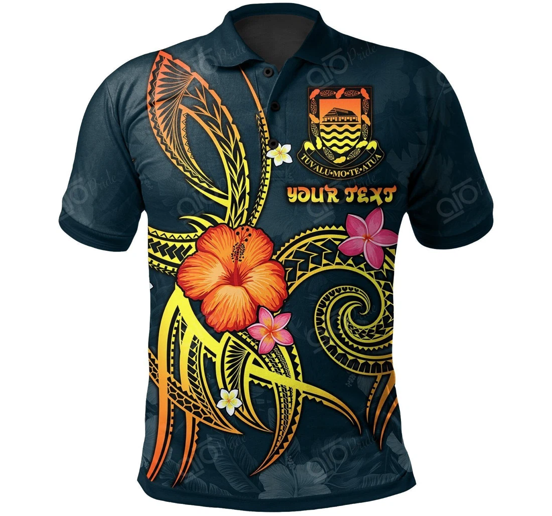 Tuvalu Polynesian Custom Text - Legend Of Tuvalu Blue - Polo Shirt