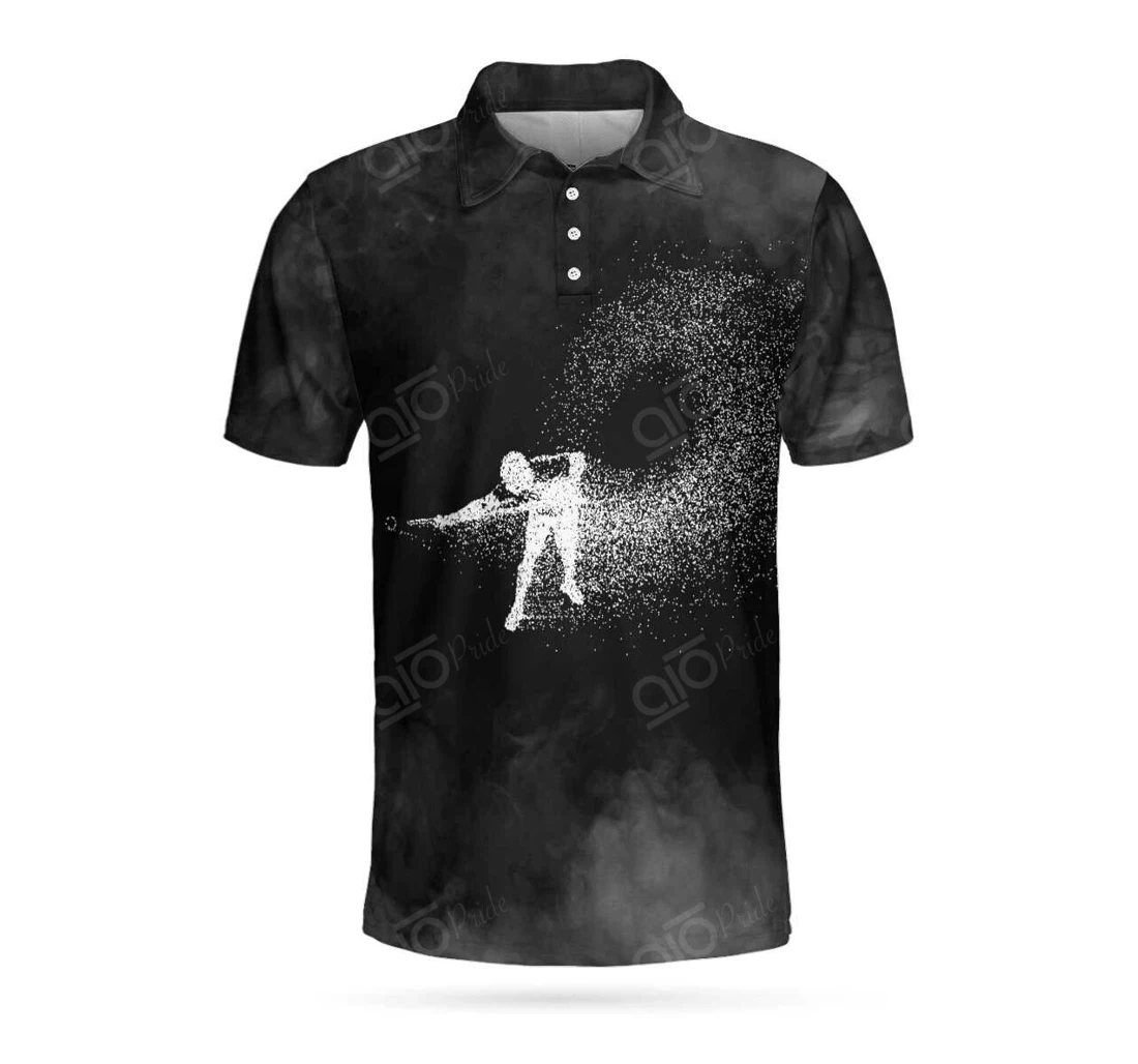 Personalized Billiards On Smoke Background Smoke Billiards Player Best Billiards For - Polo Shirt