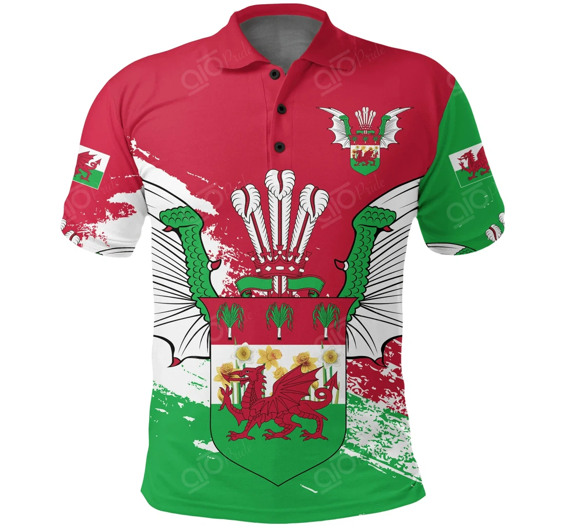 Personalized Wales Dragon Shiled Special - Polo Shirt
