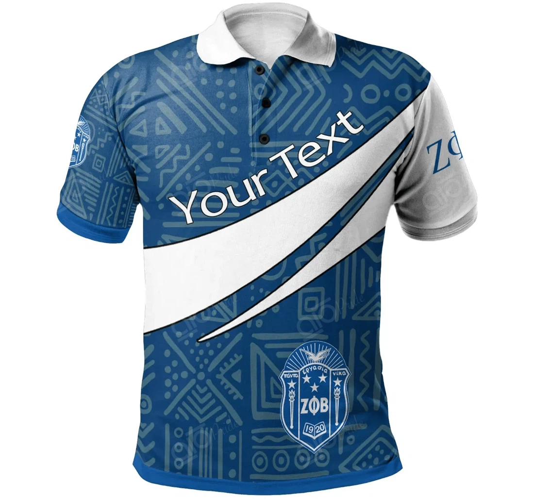 Custom Text Zeta Phi Beta - Cut Lines - Polo Shirt