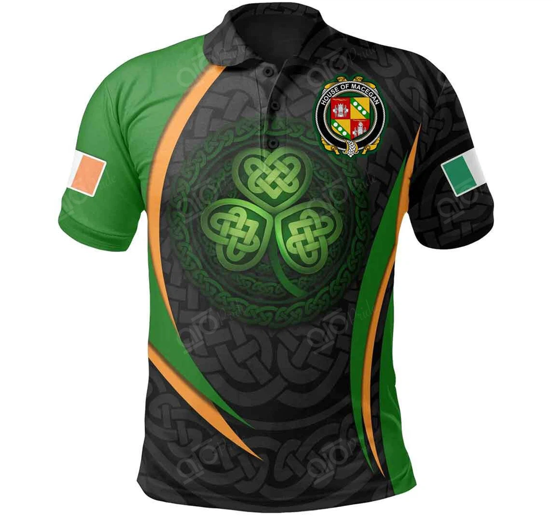 Personalized House Of Macegan Irish Family Crest - Irish Spirit - Polo Shirt