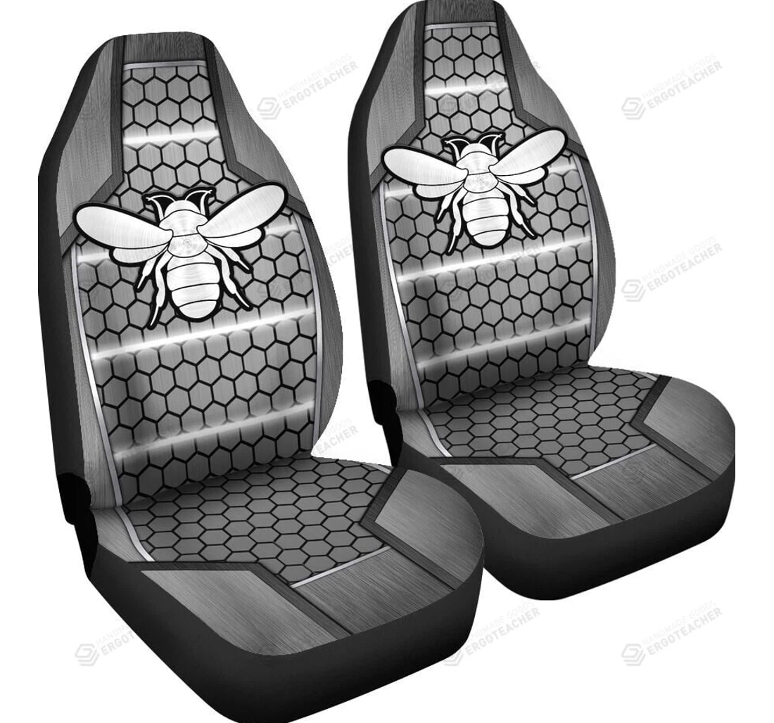 Bee Hexagon Metal Universal Front Car Seat Cover