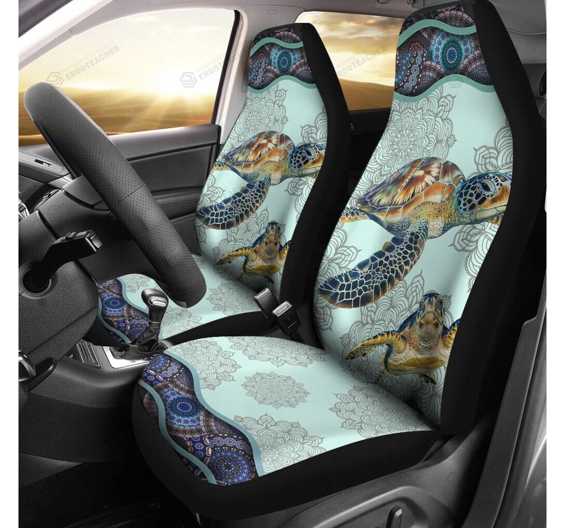 Turtle Mother Day Universal Front Car Seat Cover