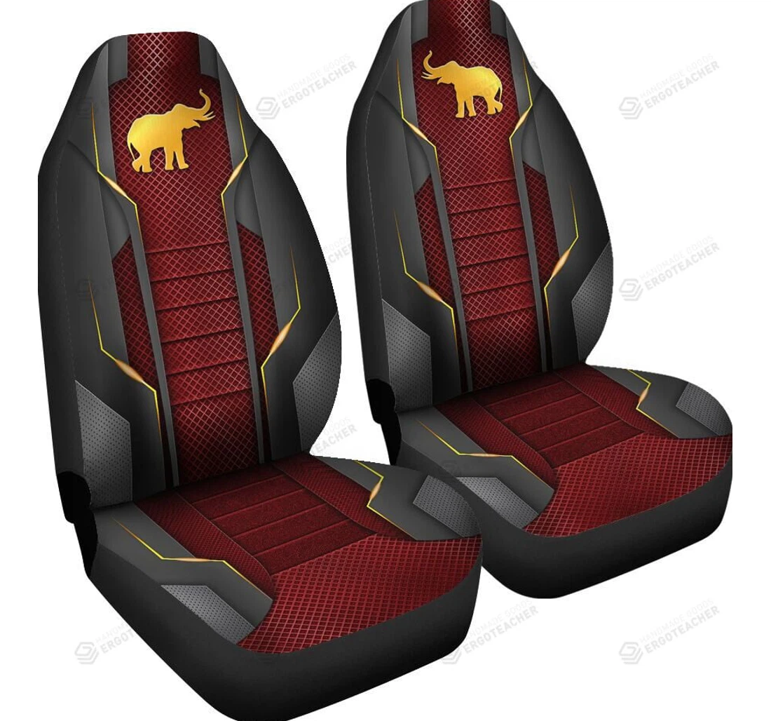 Elephant Red Metal Universal Front Car Seat Cover