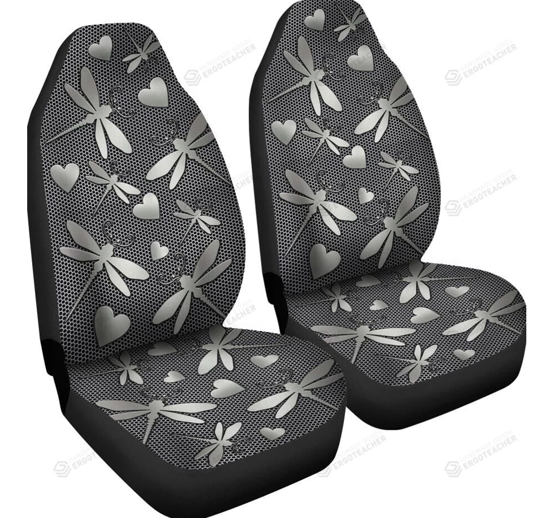 Dragonfly Metal Pattern Universal Front Car Seat Cover