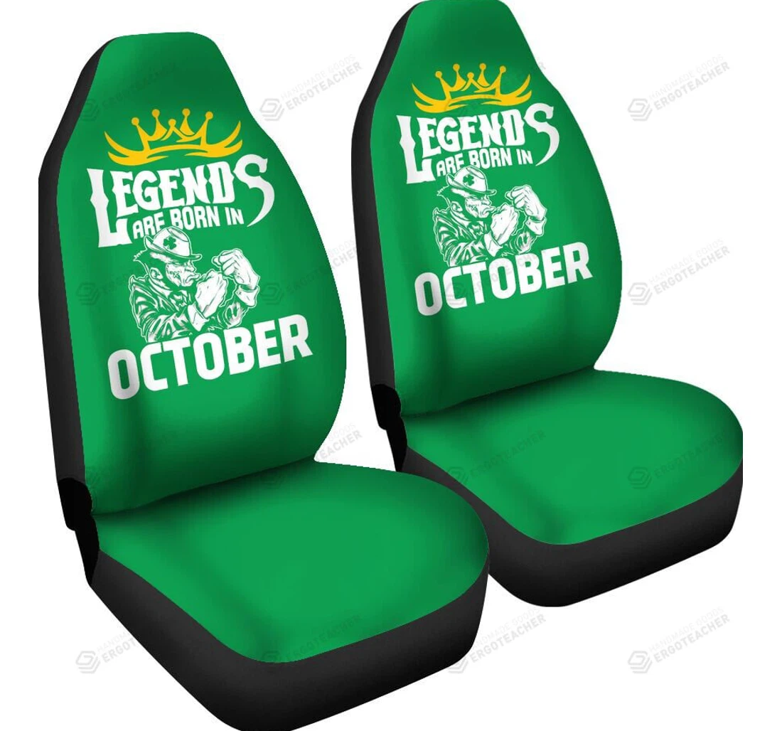 Legends Are Born In October Universal Front Car Seat Cover