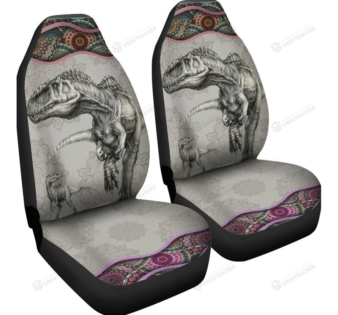 Dinosaur Mother Day Universal Front Car Seat Cover