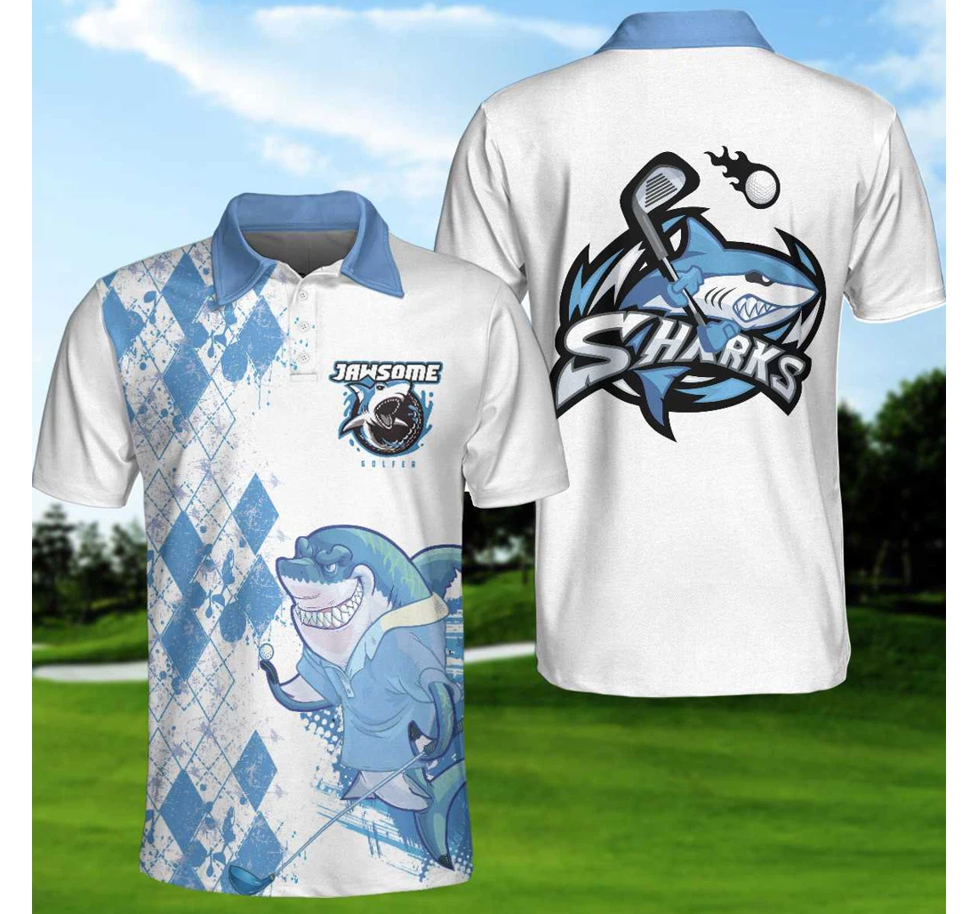 Personalized Jawsome Golfer Shark Golf Shark Golfer Best Golf For - Polo Shirt