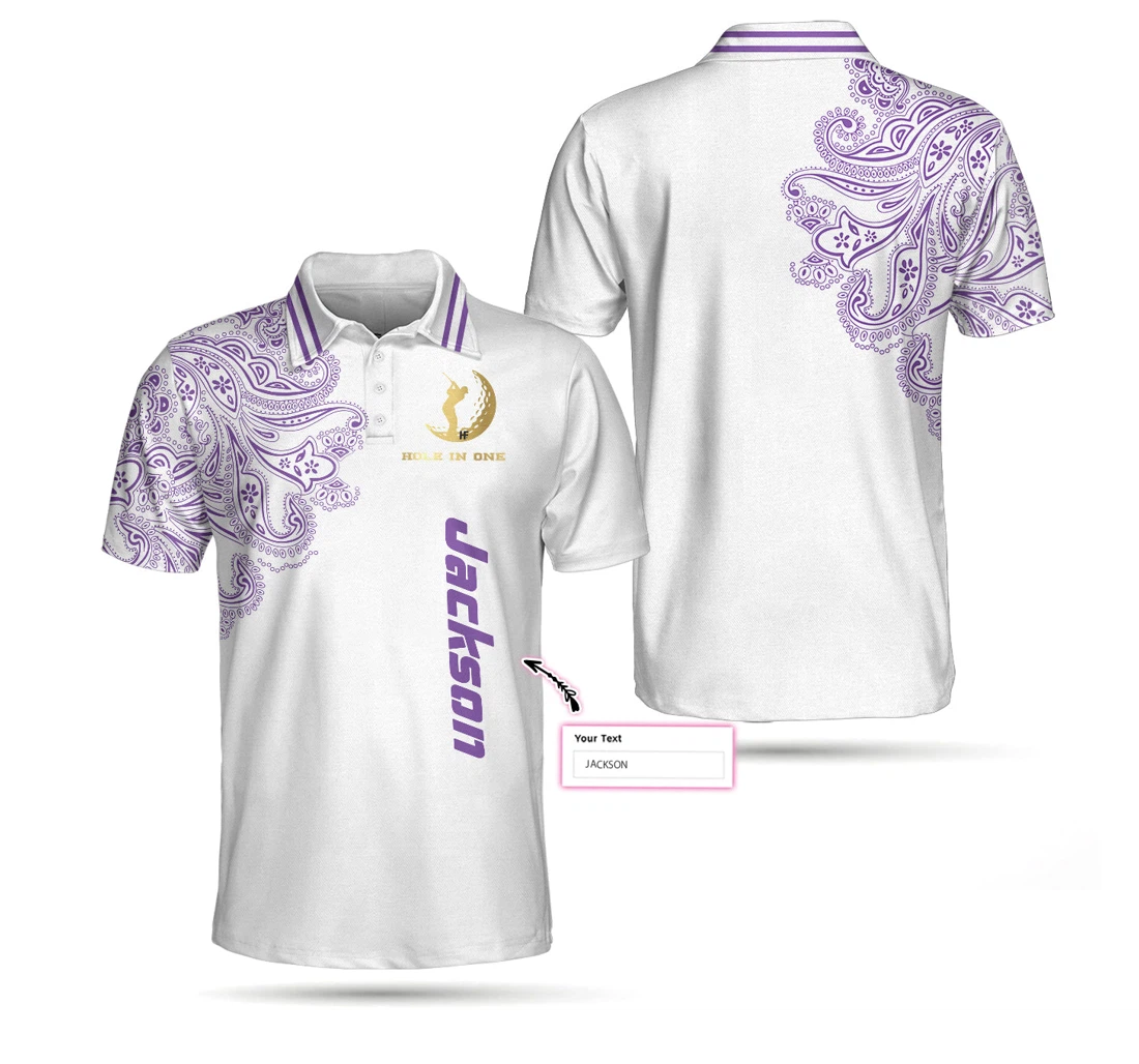 Personalized Golden Your Hole Is My Goal Custom Golden Golfer Purple Golf For - Polo Shirt