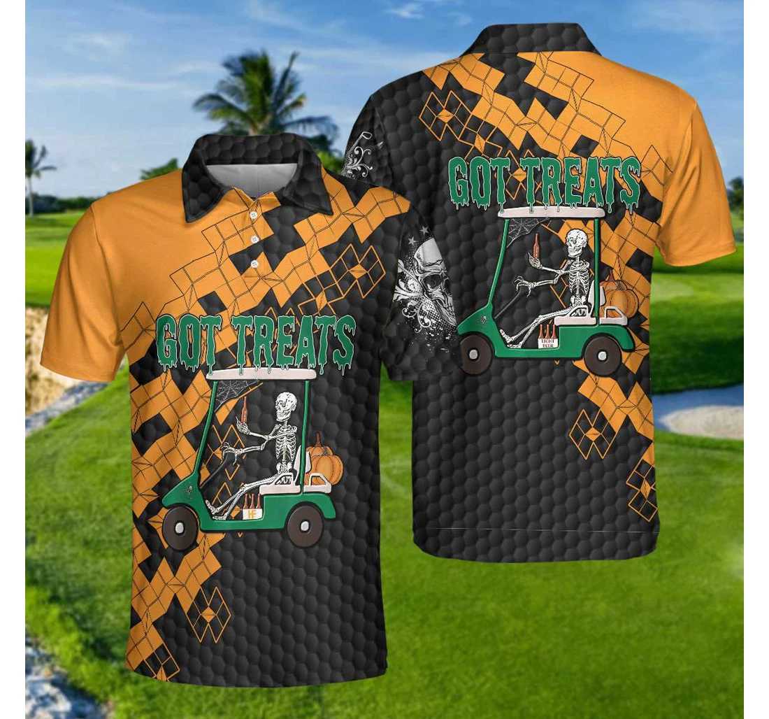 Personalized Got Golf And Got Treat Skull Golf Halloween Golf For Halloween Gift For Golfers - Polo Shirt