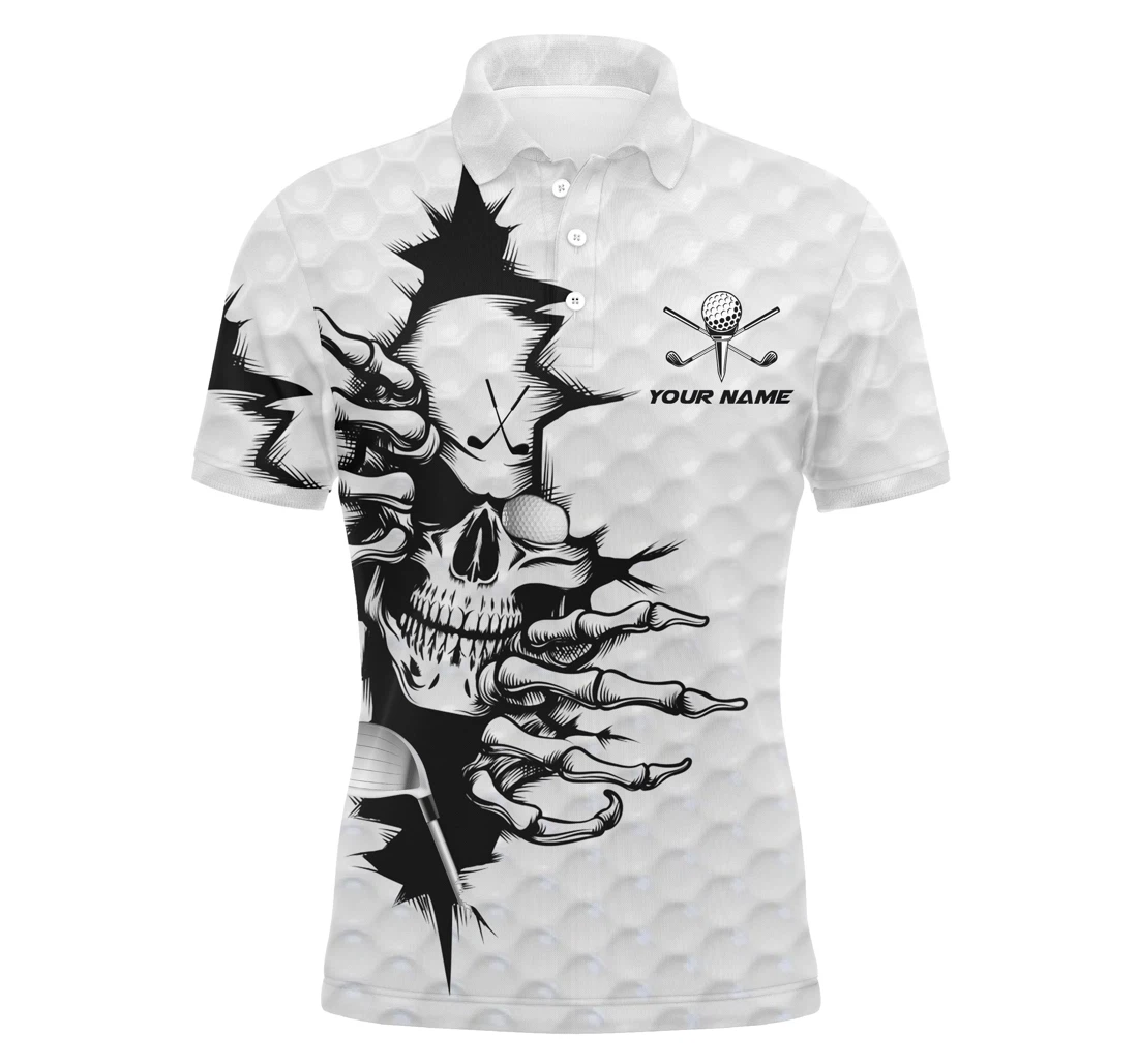 Golf Skull Upf White Shirts For Personalized Golf Gifts For For Golf Lovers Nqs3361 - Polo Shirt