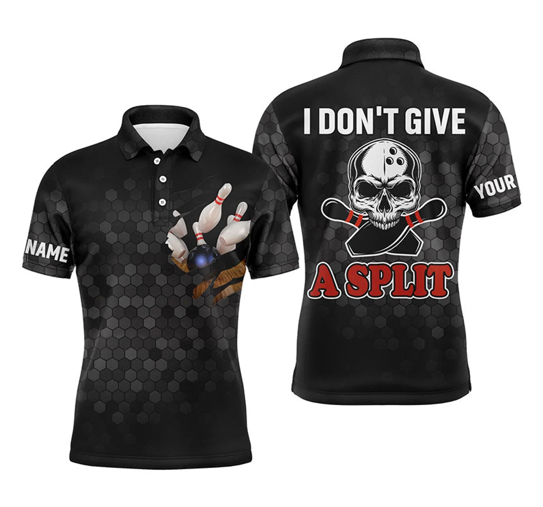Skull Bowling For Bowlers Personalized Cool Bowling Jersey I Don't Give A Split Nbp36 - Polo Shirt
