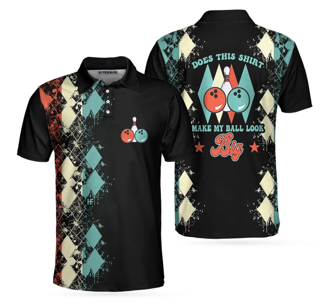 Personalized Does This Make My Ball Look Big Bowling Unique Argyle Pattern Bowling For Bowling Lovers - Polo Shirt