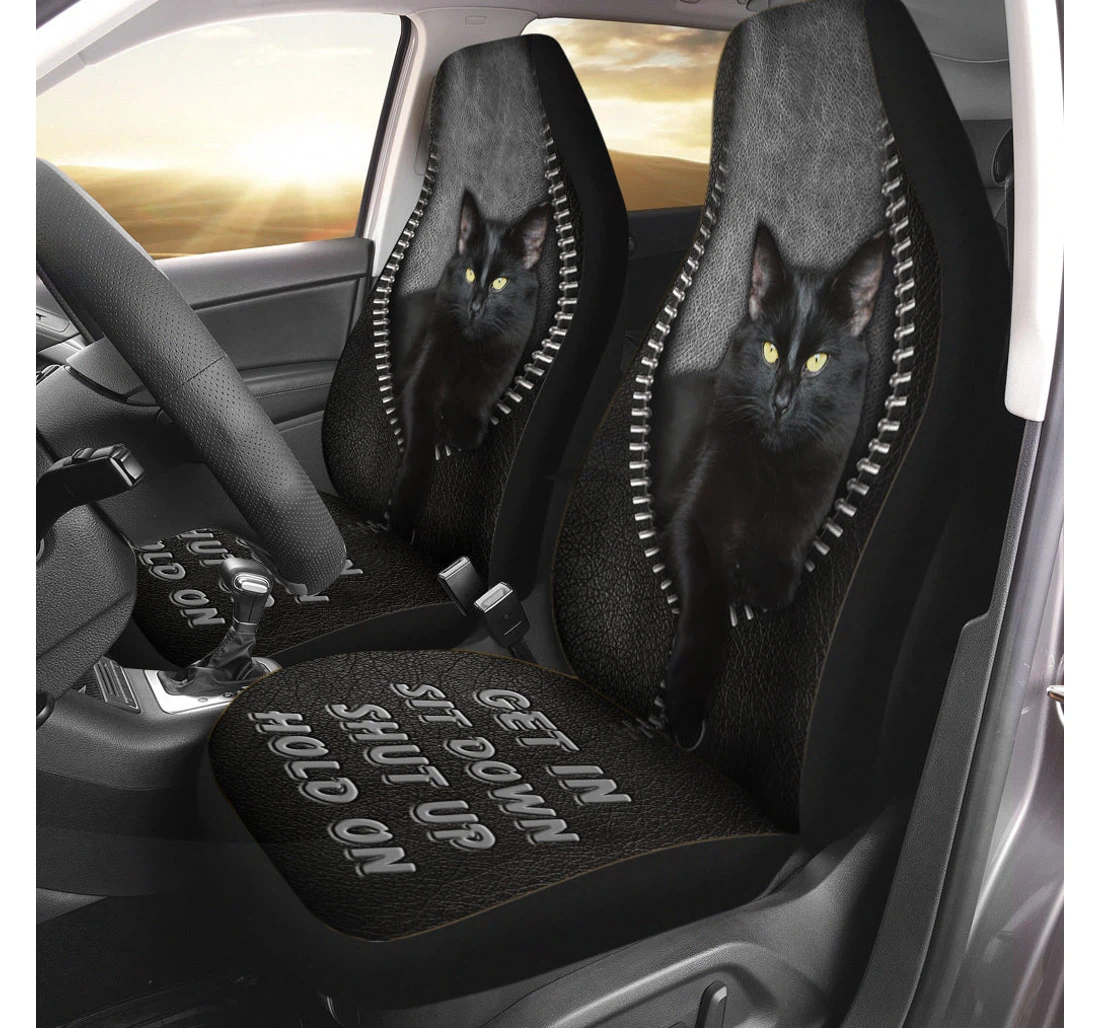 Black cat car seat covers discount