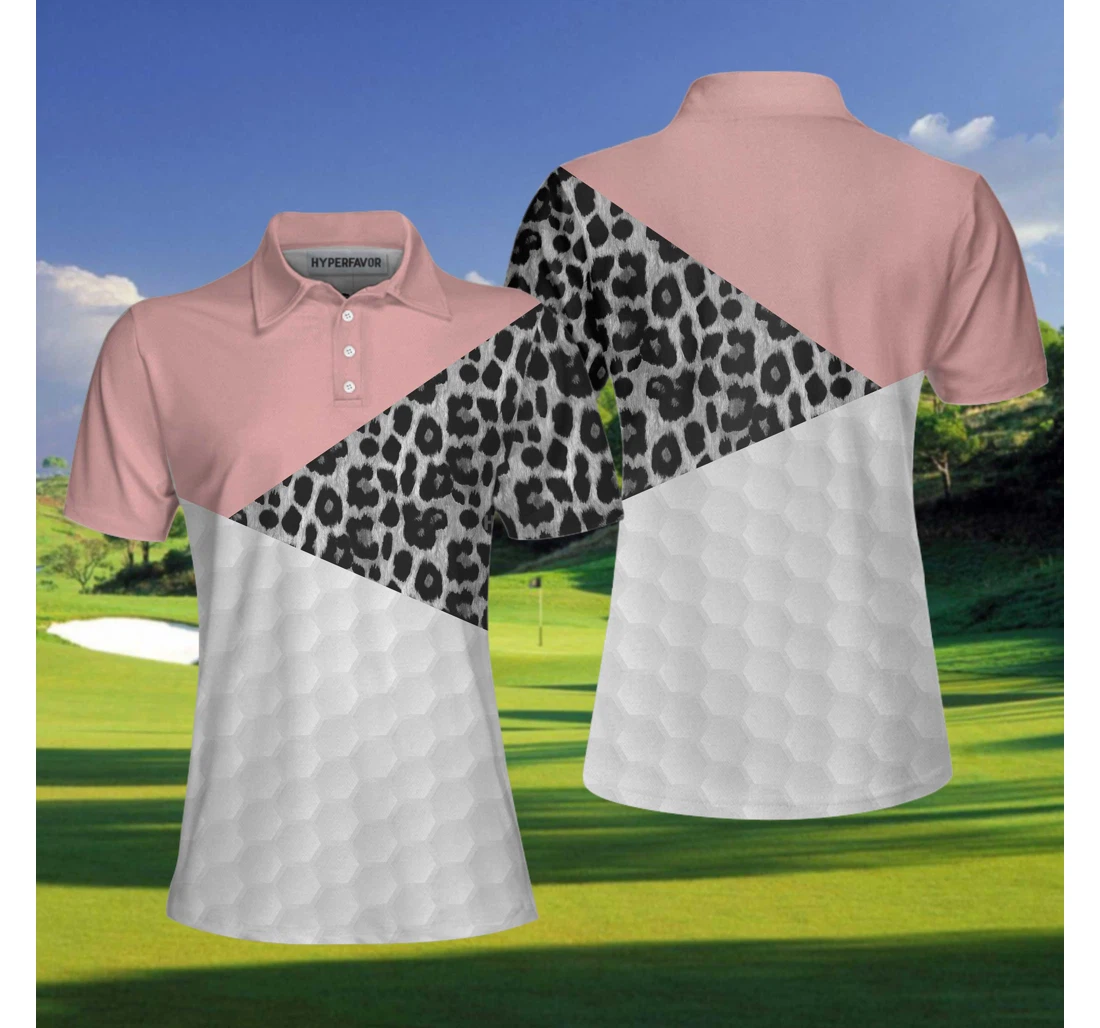Personalized Golf Ball Texture With Leopard Pattern Golf Golf For Female Golfers - Polo Shirt