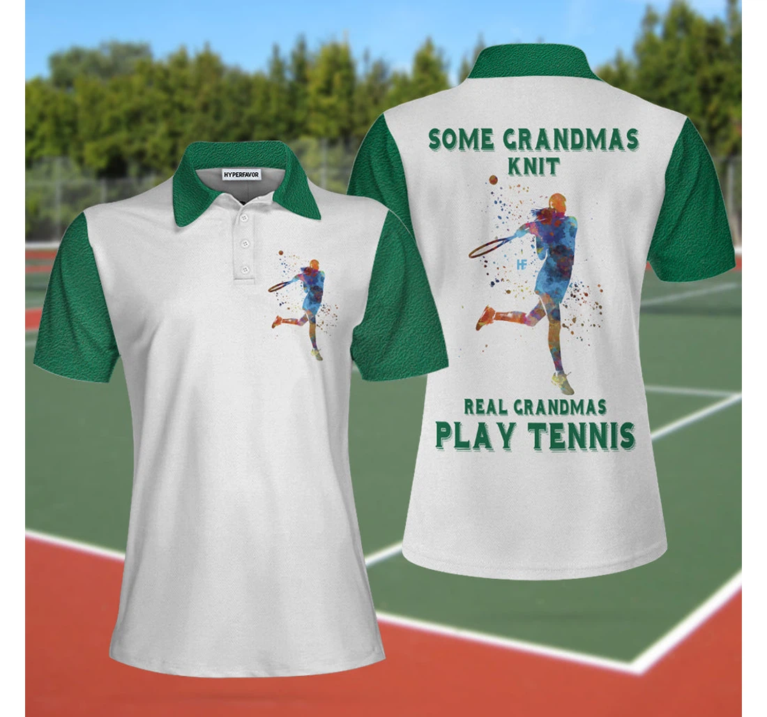 Personalized Real Grandmas Play Tennis Cool Tennis Style Best Tennis Gift - Polo Shirt