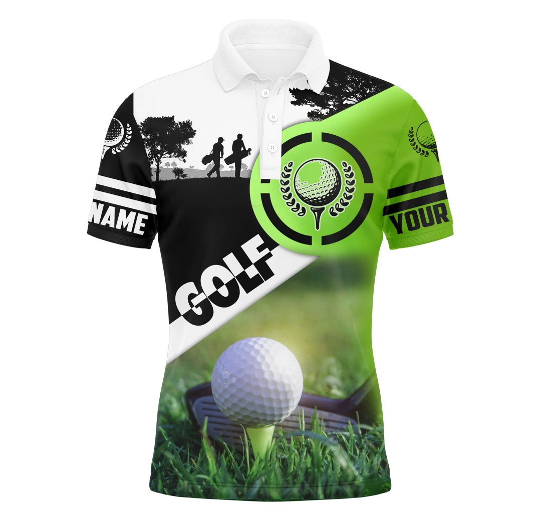 Green Black Golf Shirts Golf Balls Personalized Golfing Gifts For Nqs3428 - Polo Shirt