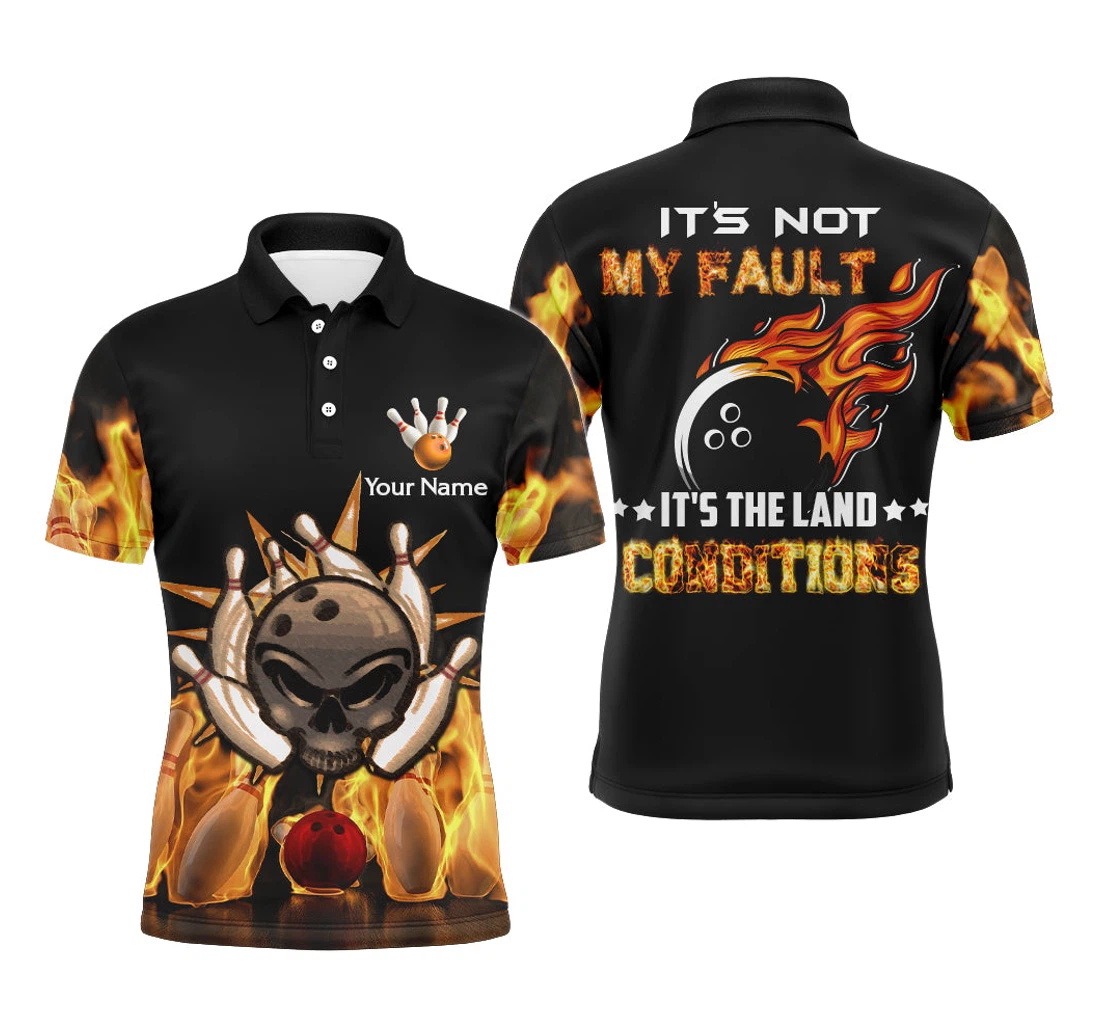 Skull Flame Bowling For Funny Custom Bowlers Nbp102 - Polo Shirt
