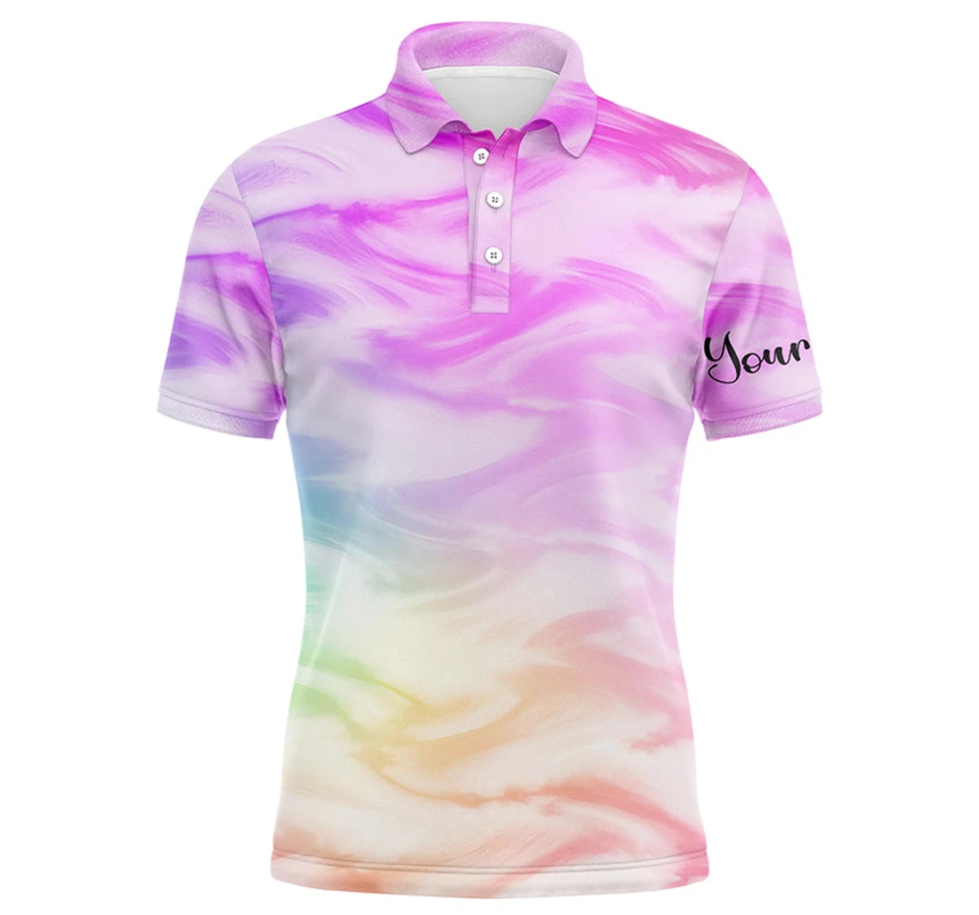 Golf Shirts With Colorful Watercolor Paint Custom Name Pattern Golf Golfing Gift Nqs4659 - Polo Shirt