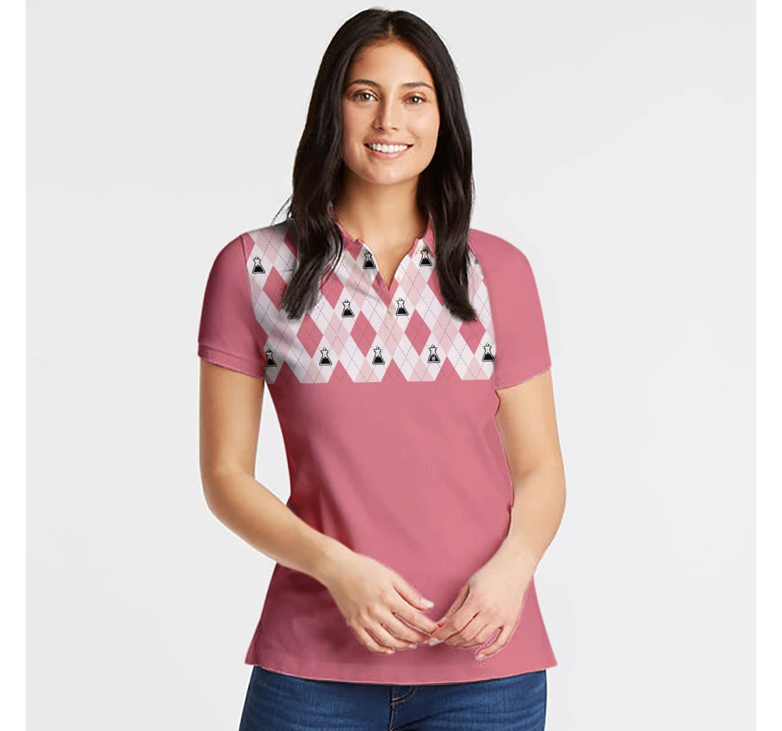 Personalized Science Pink Argyle Pattern - Polo Shirt