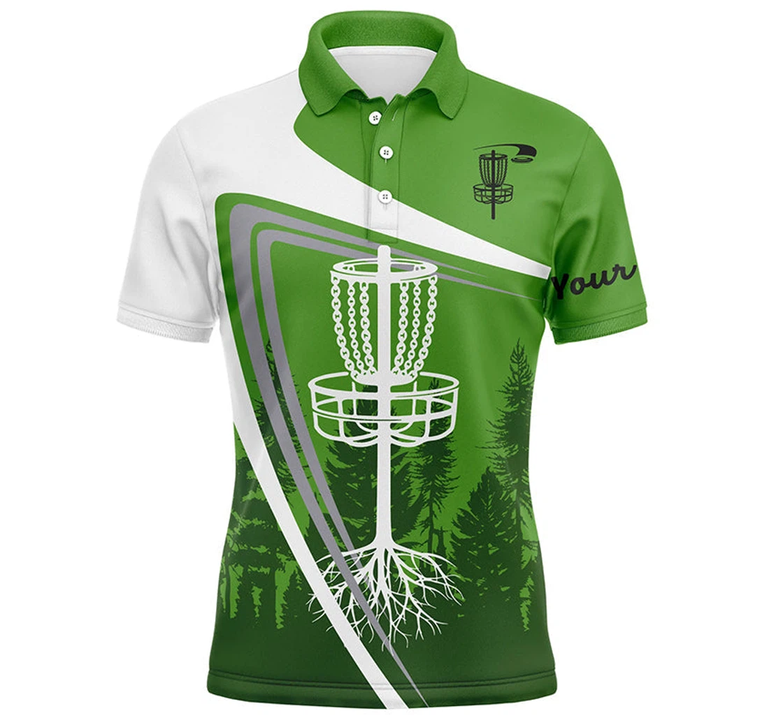 Disc Golf Custom Name Green Disc Golf Basket Personalized Disc Golf Shirts Nqs4394 - Polo Shirt