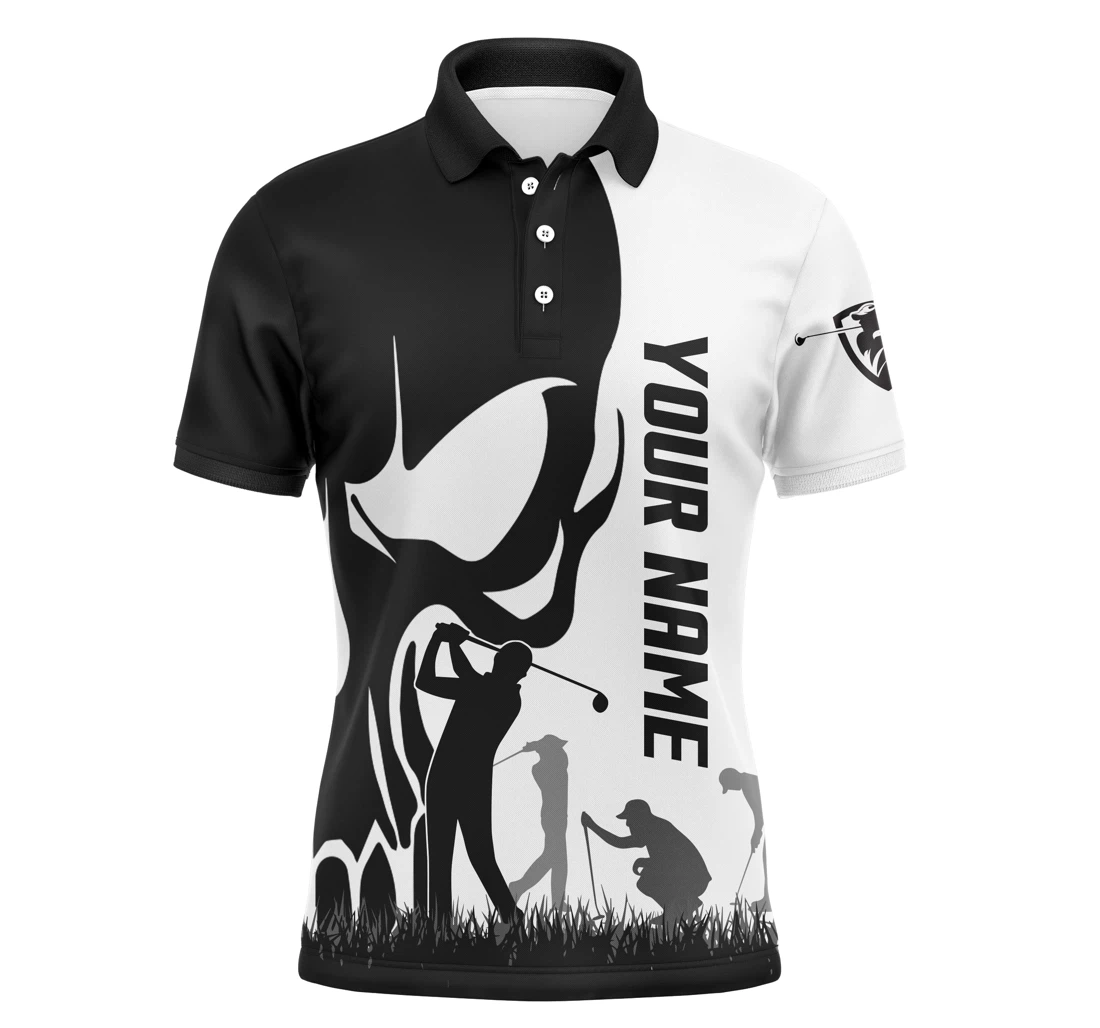 Golf Polos Shirts Custom Name Skull Golf Black Jerseys Golf Wear For White Nqs4571 - Polo Shirt