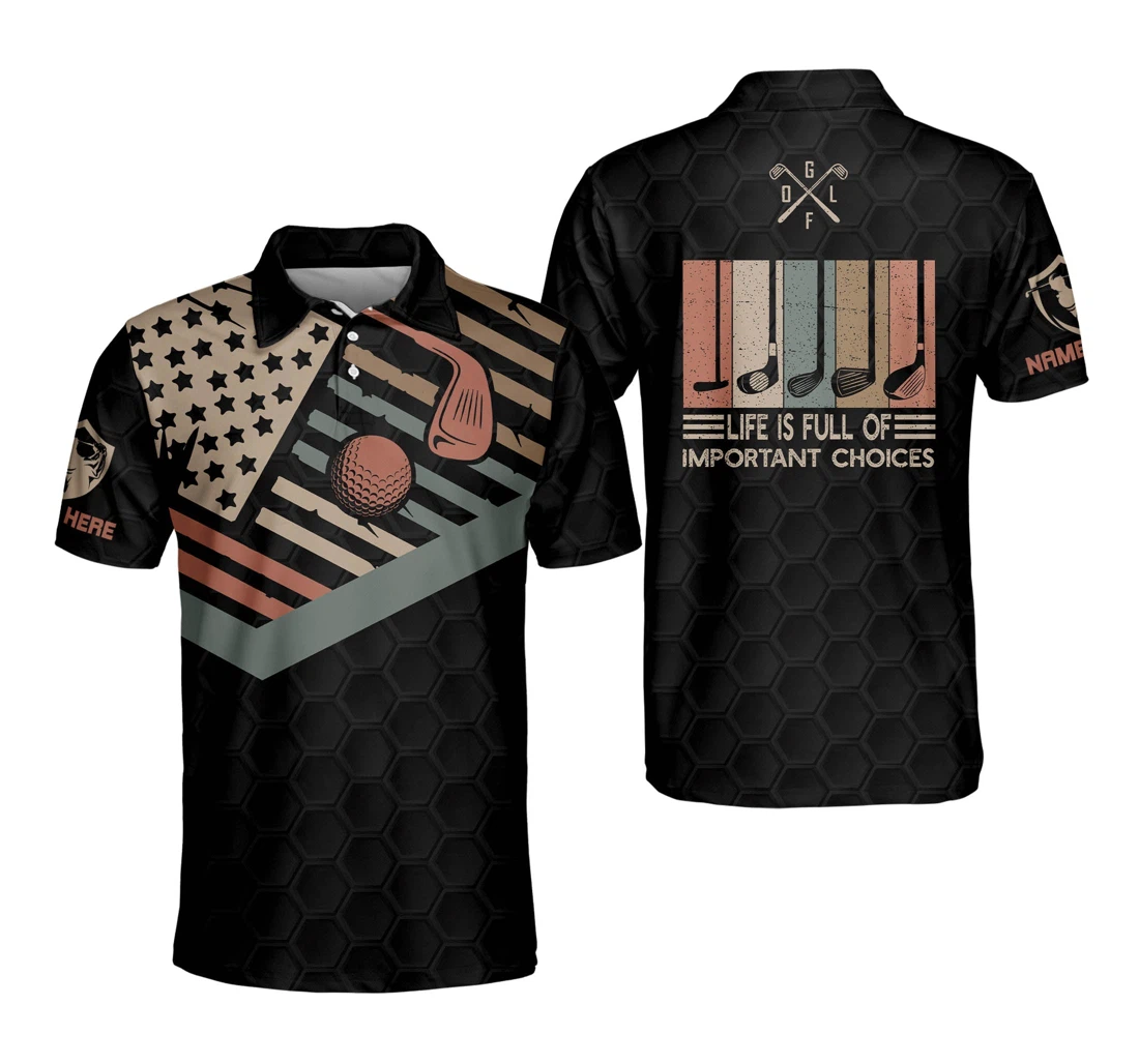 Personalized Funny Golf For Life Is Full Of Important Choices Men's Retro Golf Shirts Gm0230 - Polo Shirt