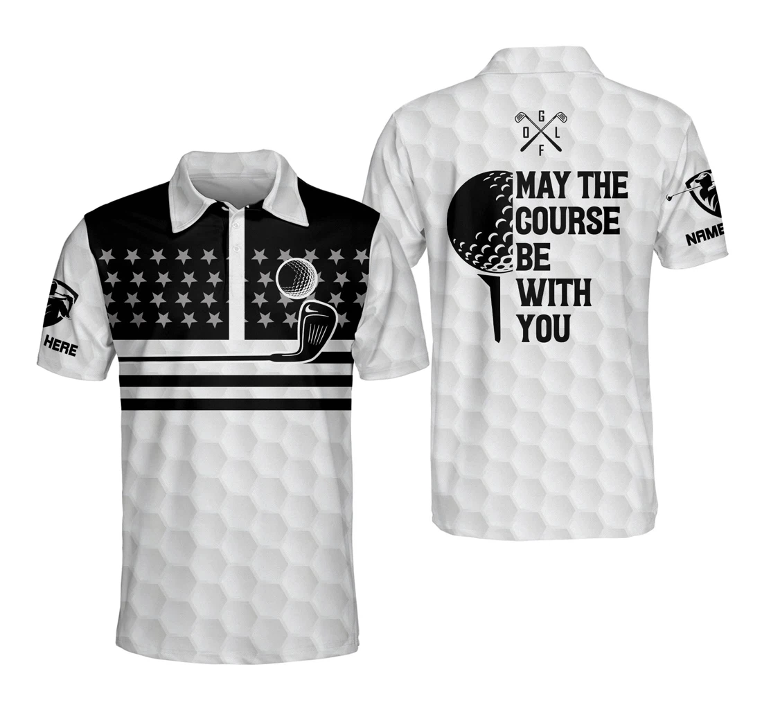 Custom Funny Golf Shirts For May The Course Be With You Men's Golf Shirts Dry Fit Patriotic Golf Shirts For Gm0241 - Polo Shirt