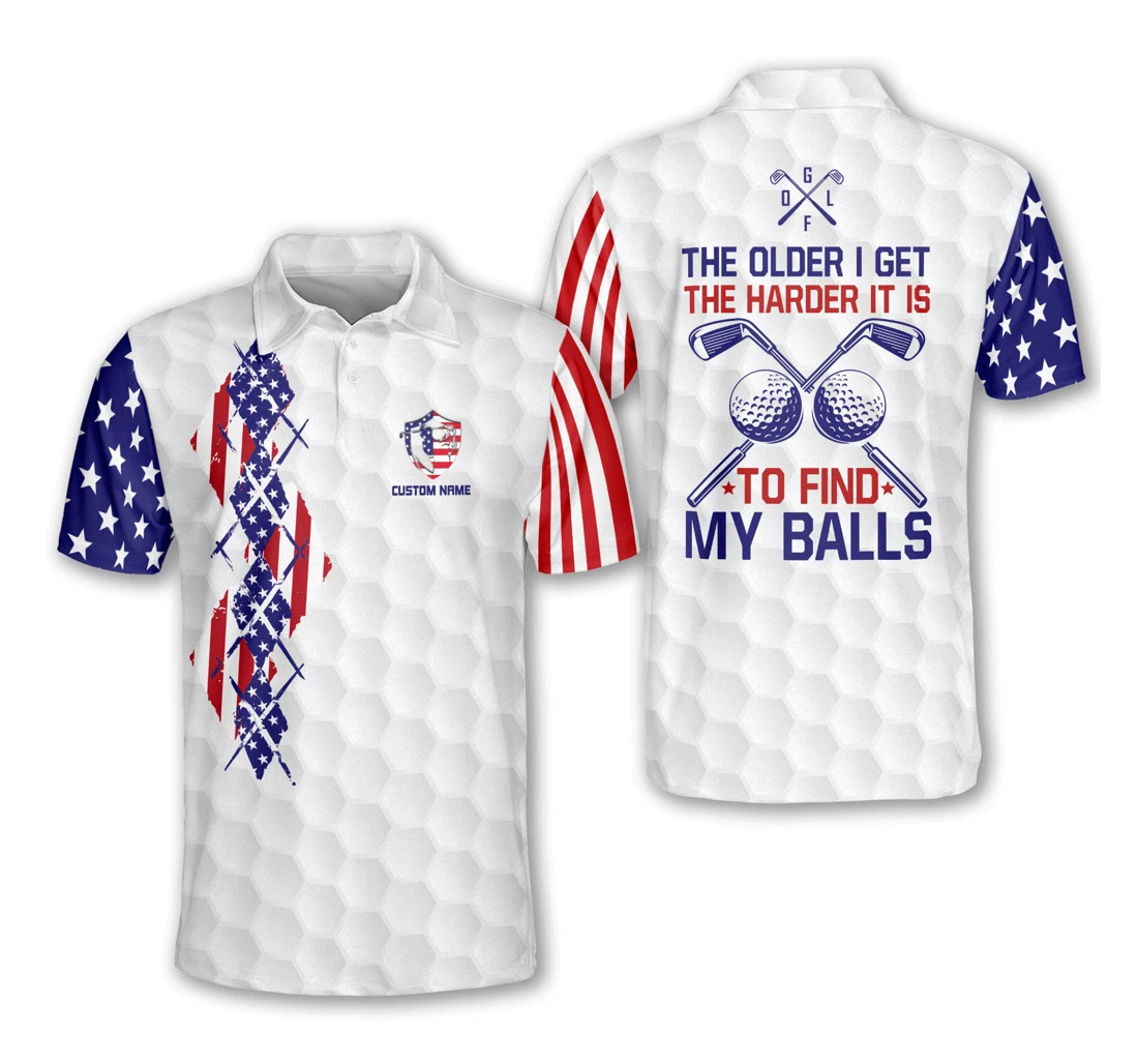 Personalized Funny Golf Shirts For Patriotic Usa Golf Shirts For Dad Grandpa Golf Shirts Dry Fit Gm0404 - Polo Shirt