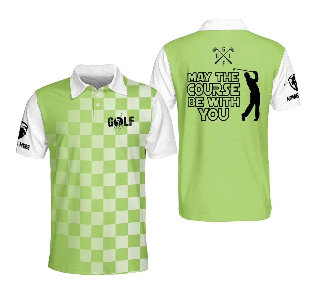 Personalized Funny Golf Shirts For May The Course Be With You Golf Shirts For Crazy Golf Shirts For Team Gm0313 - Polo Shirt