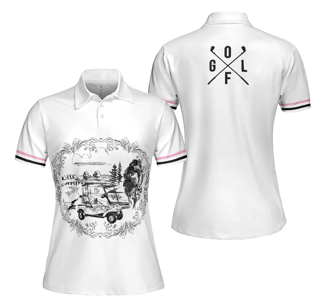Personalized Golf Course Sketch Golf Golf For Ladies Gift For Golfers - Polo Shirt