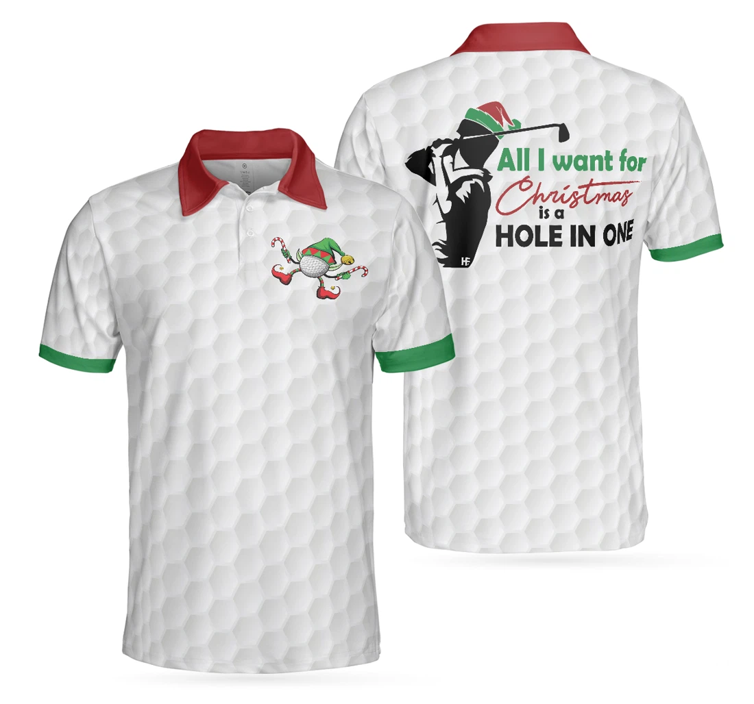 Personalized Golf All I Want Gift Idea For Male Golfers Funny Christmas-themed Golf - Polo Shirt