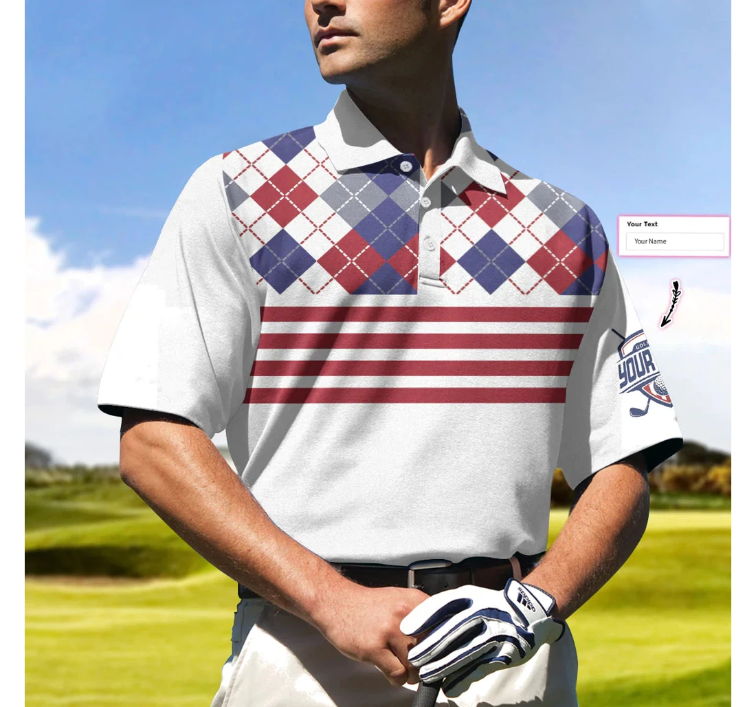 Personalized Golf Gift Idea It Takes A Lot Of Balls To Get Where I Am Now Custom Stripe Golf Design - Polo Shirt