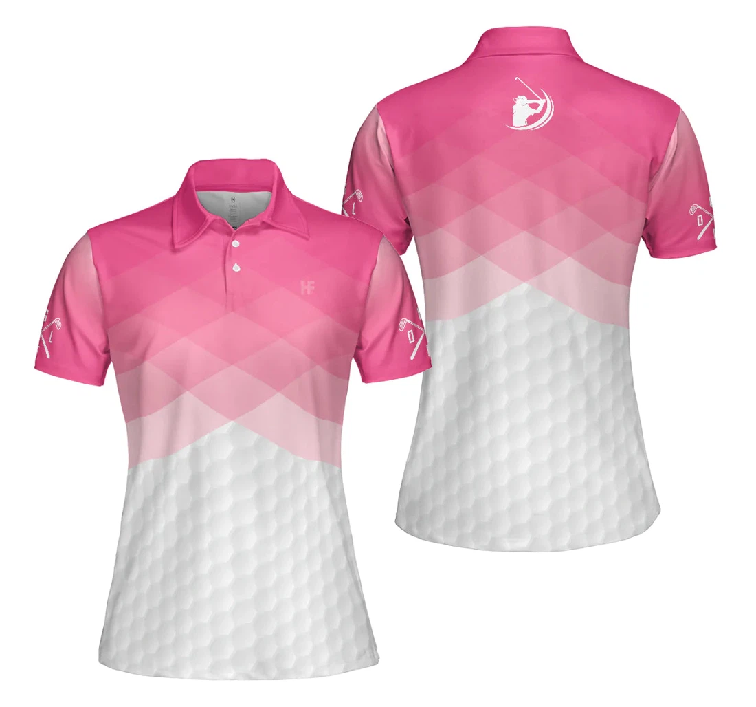 Personalized Pink Argyle Pattern Golf Just A Pink Girl Who Loves Playing Golf For Ladies Gift For Golfers - Polo Shirt