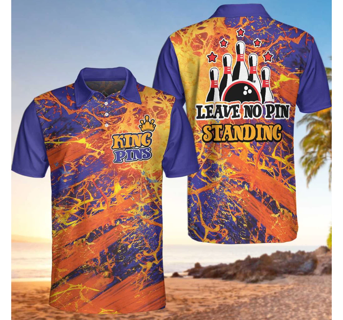 Personalized Leave No Pin Standing Bowling Dynamic Sports Best Bowling For - Polo Shirt
