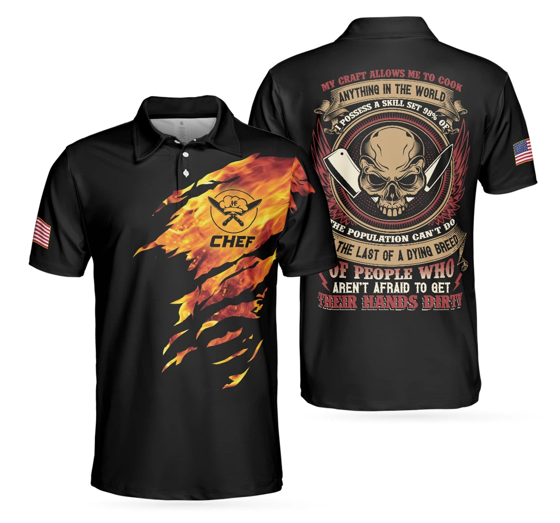 Personalized Chef My Craft Allows Me To Cook Anything Skull Best Disc Golf For Gift For Golfers - Polo Shirt