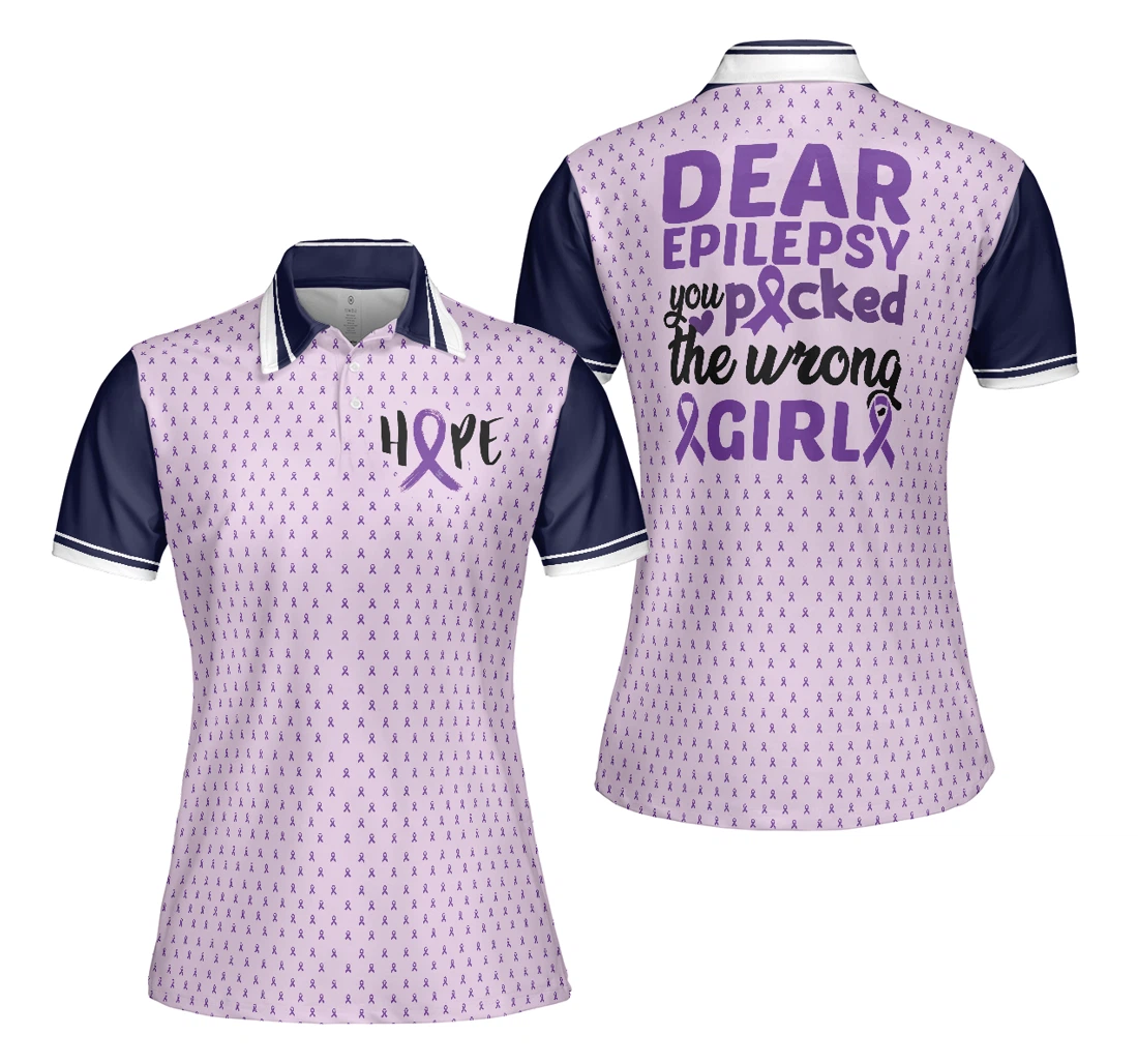 Personalized Epilepsy Awareness Epilepsy You Picked The Wrong Girl For Ladies Cool Epilepsy Support Gift - Polo Shirt