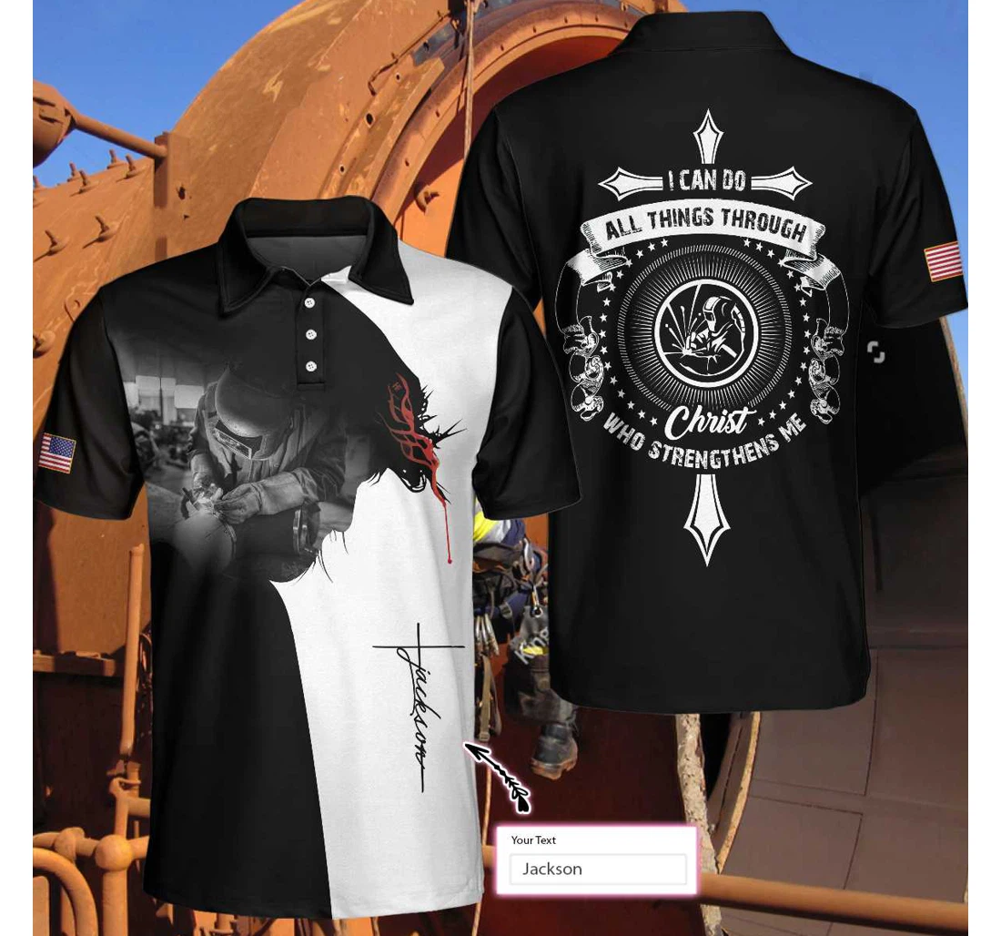- Boilermaker I Can Do All Things Custom Personalized Black And White Boilermaker For - Polo Shirt