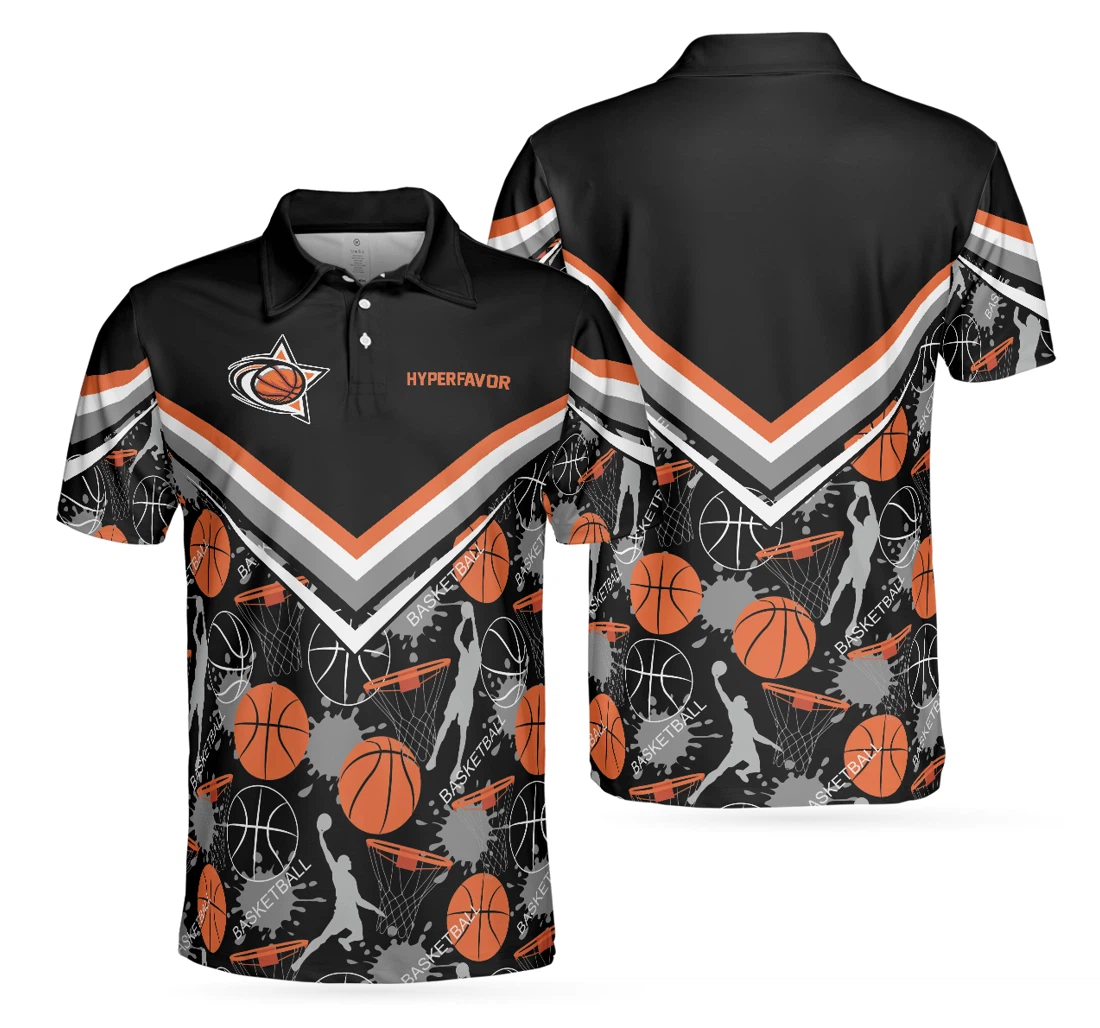 Personalized Basketball Pattern Black Basketball Style For Basketball Lovers Basketball Gift - Polo Shirt
