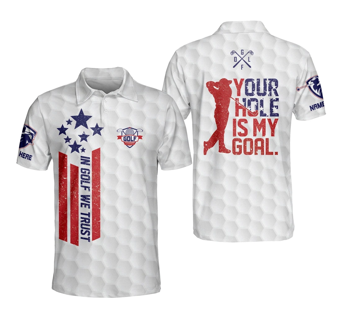Personalized Funny Golf Shirts For Your Hole Is My Goal Men's Golf Shirts Patriotic Golf For Gm0175 - Polo Shirt