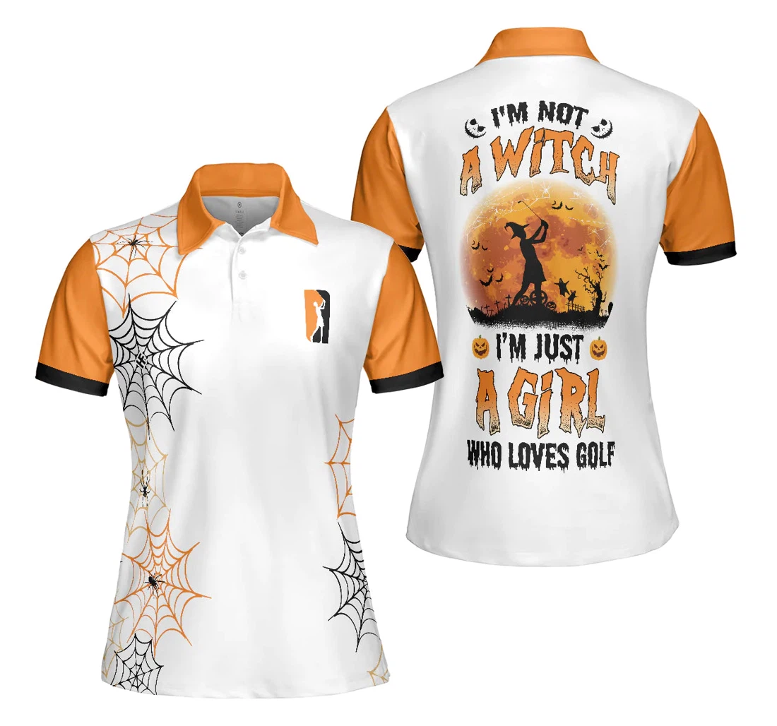 Personalized Witch Halloween Just A Girl Who Loves Golf Not A Witch Golf Halloween Gift For Golfers - Polo Shirt