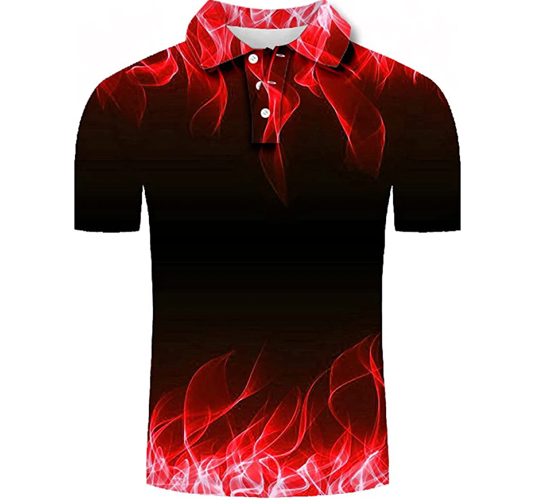 Personalized Abstract Flame Graphic Breathable For Po1491 - Polo Shirt