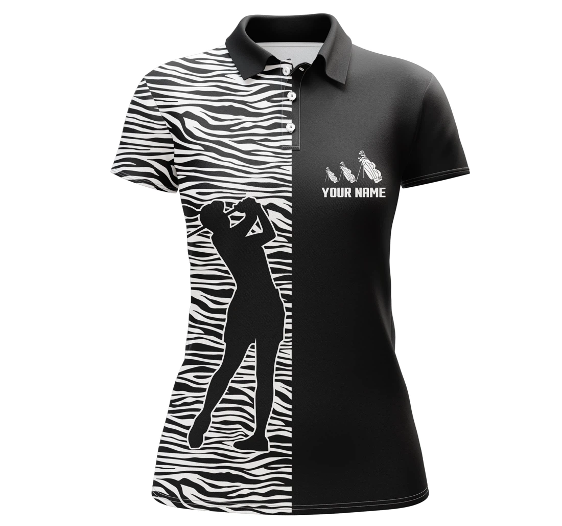 Golf Black And White Golf Custom Name Gifts For Golf Lovers Nqs4003 - Polo Shirt