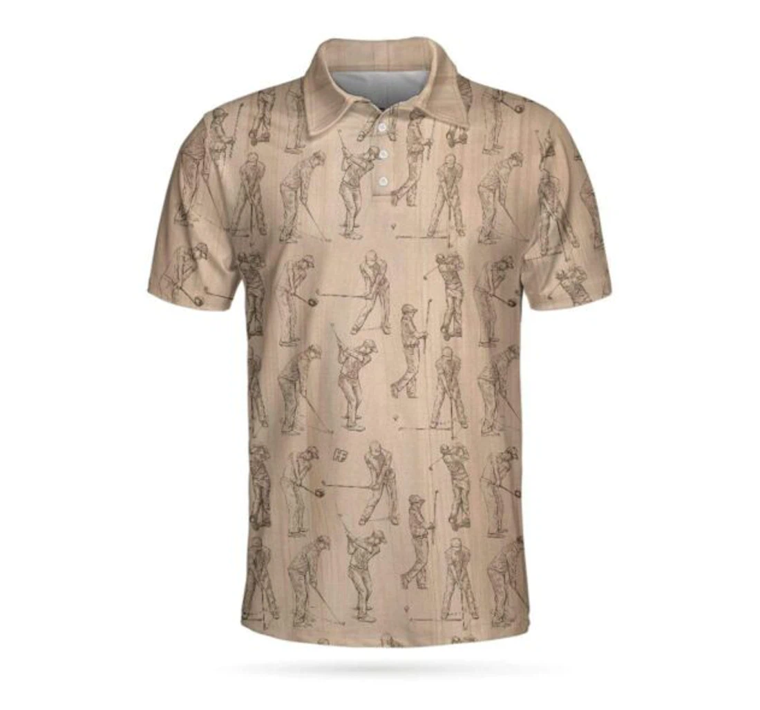 Personalized Golfer Pencil Painting For Po1798 - Polo Shirt