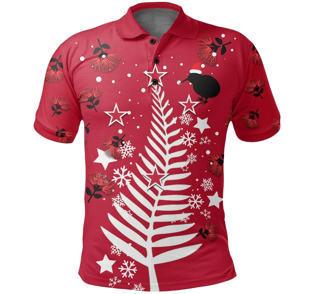 Personalized New Zealand Silver Fern Christmas Tree For Po1464 - Polo Shirt