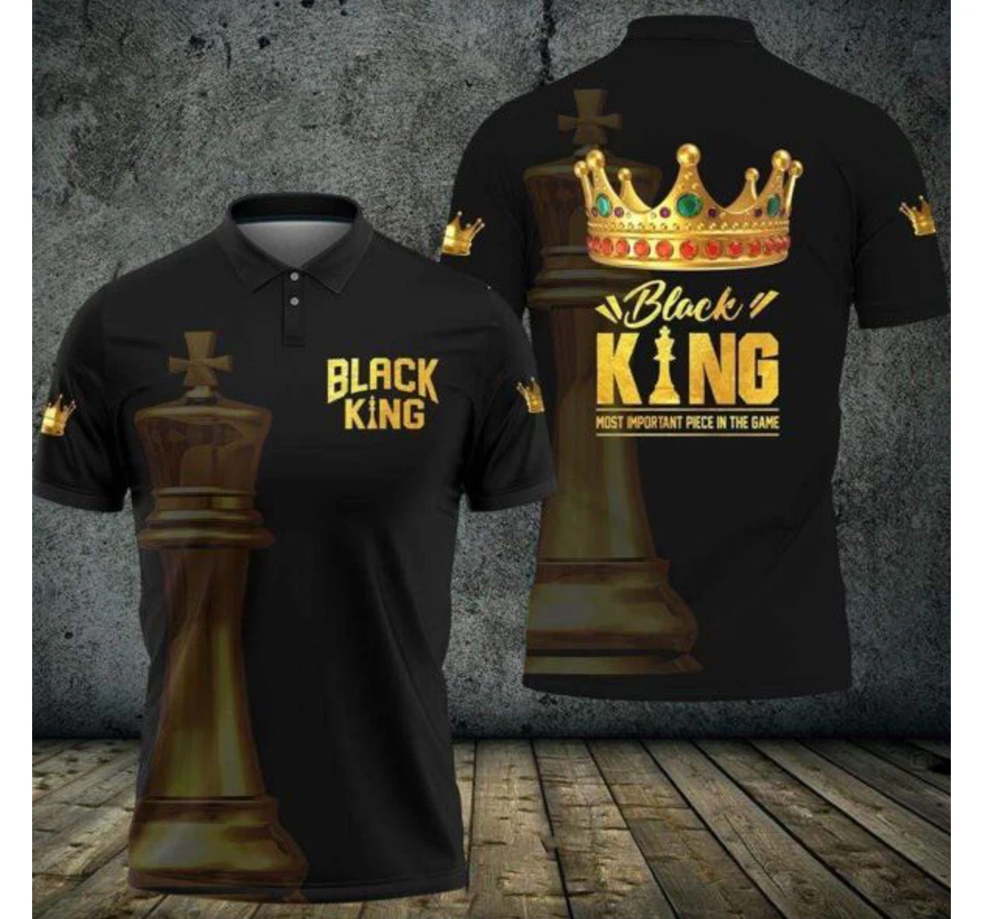 Personalized Black King The Most Important Piece In The Game For Po1906 - Polo Shirt