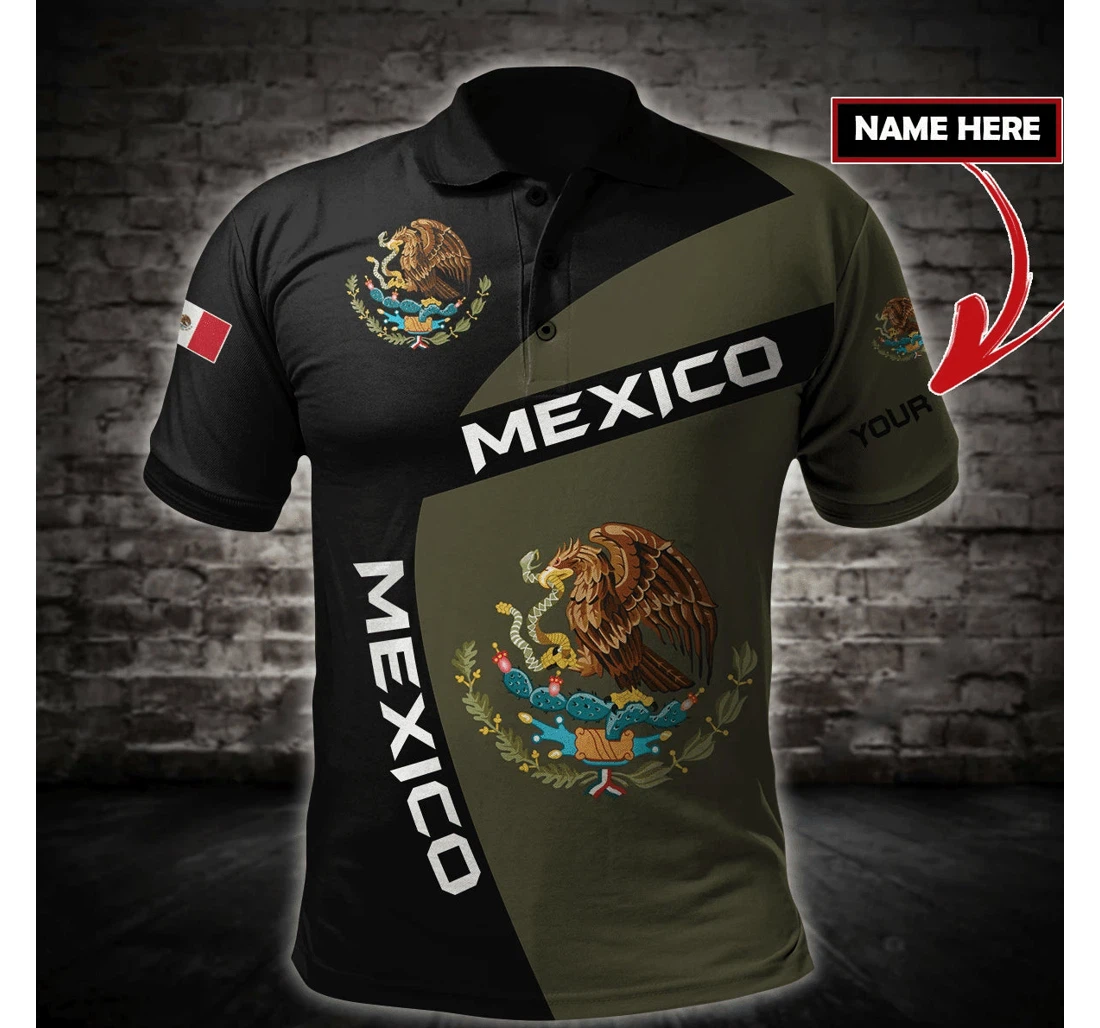 Mexican Black Army Green Custom Name For - Polo Shirt